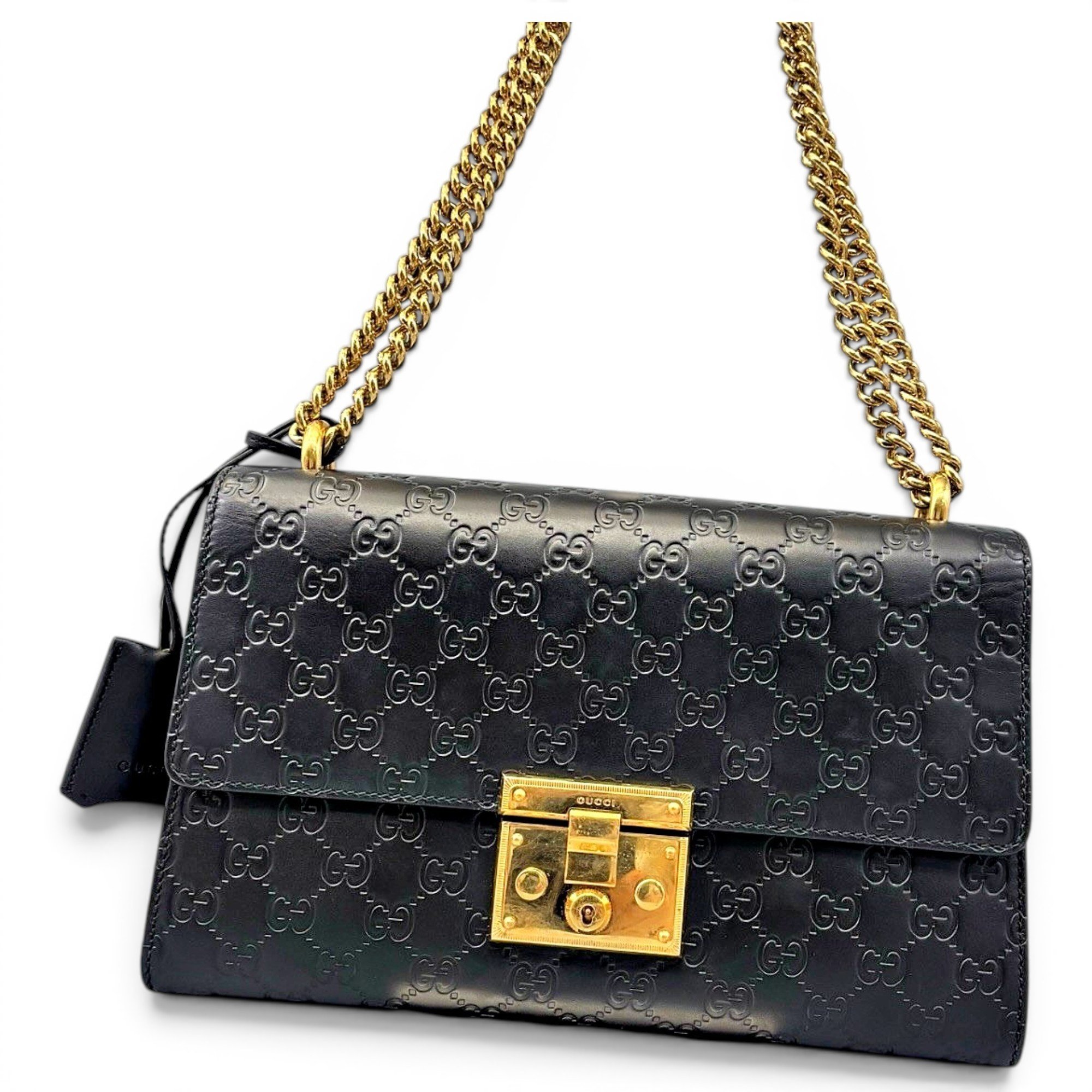 Padlock leather handbag