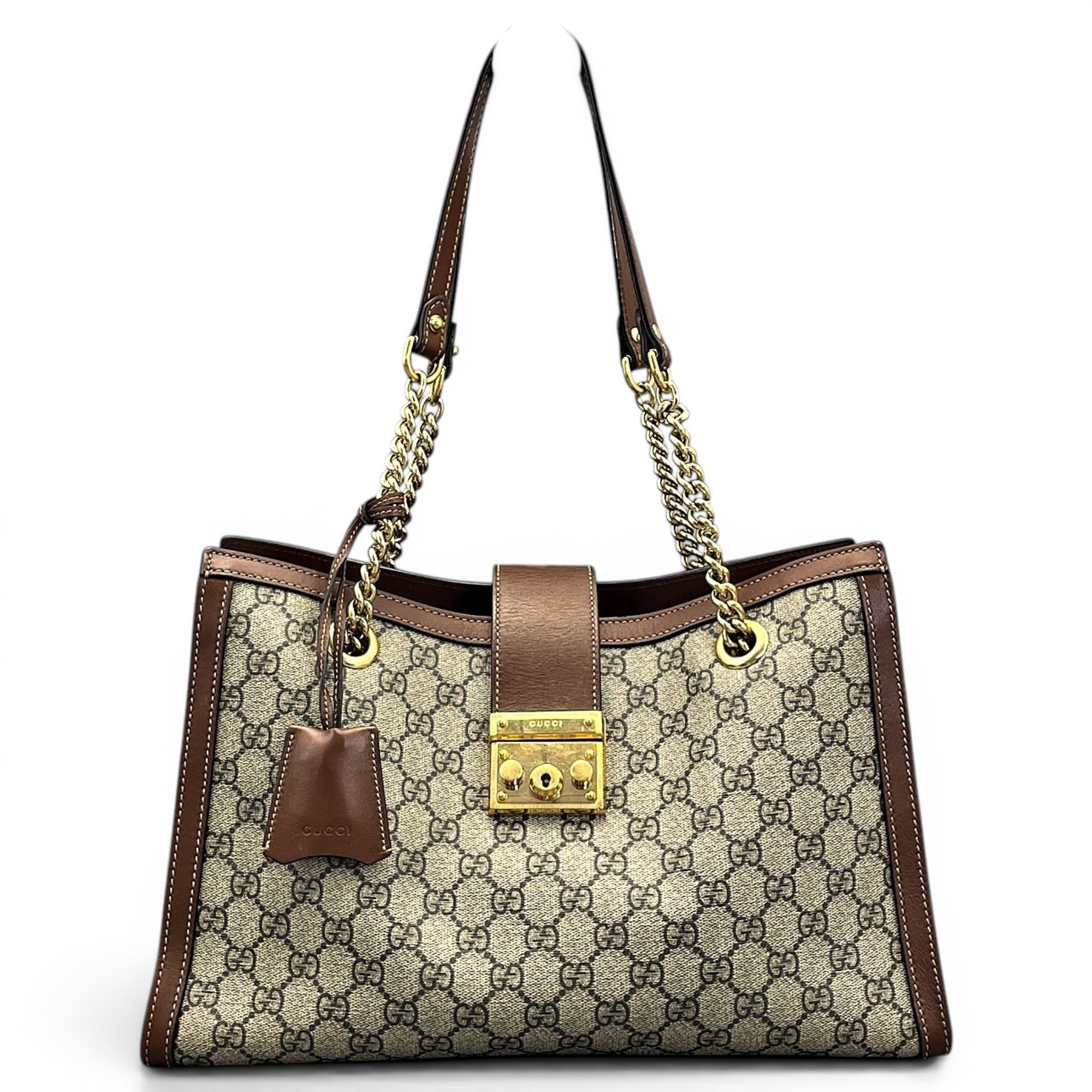 Padlock leather handbag