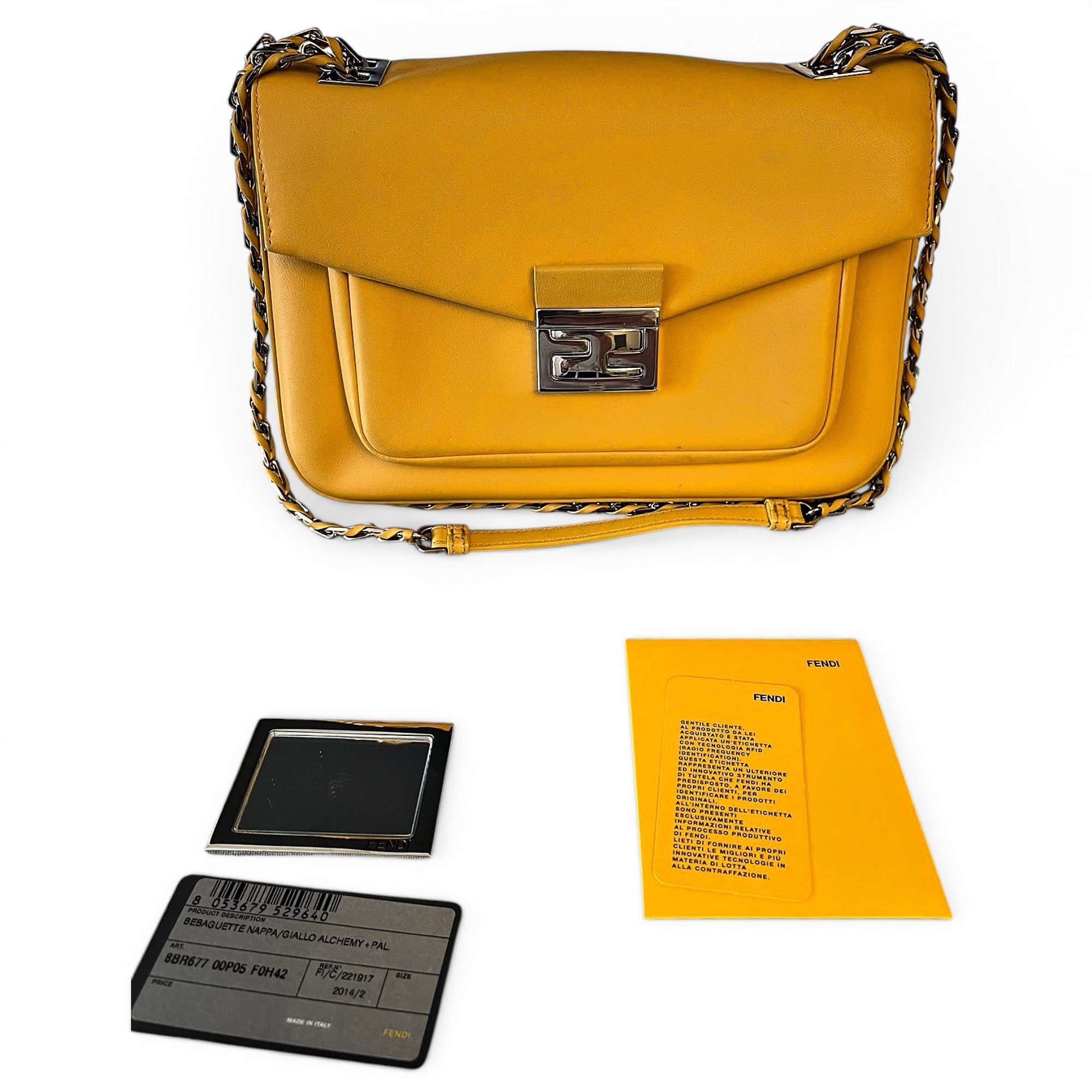 Baguette Chain Midi leather handbag