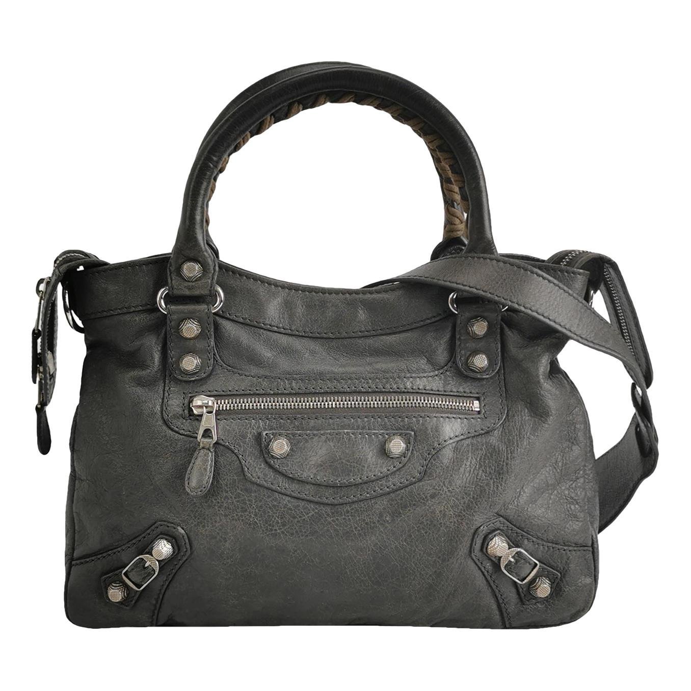 City leather handbag