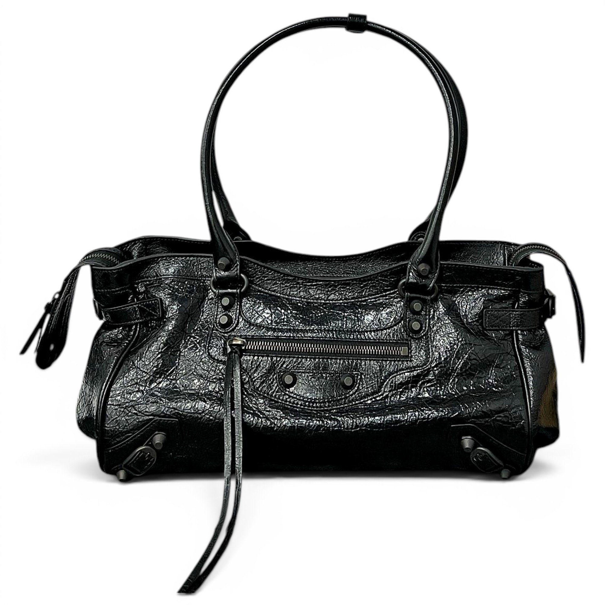 City leather handbag