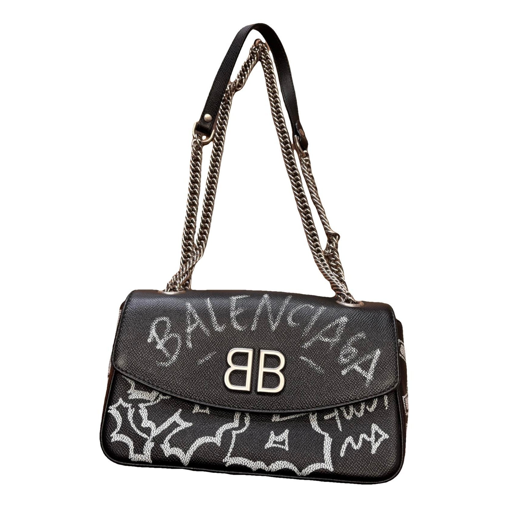 BB Round leather crossbody bag