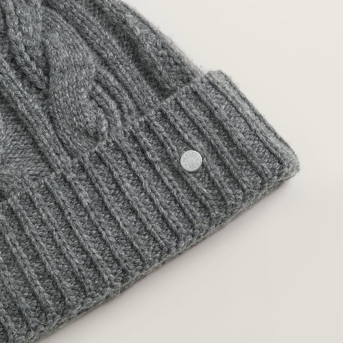Gris Cable Maillons Beanie