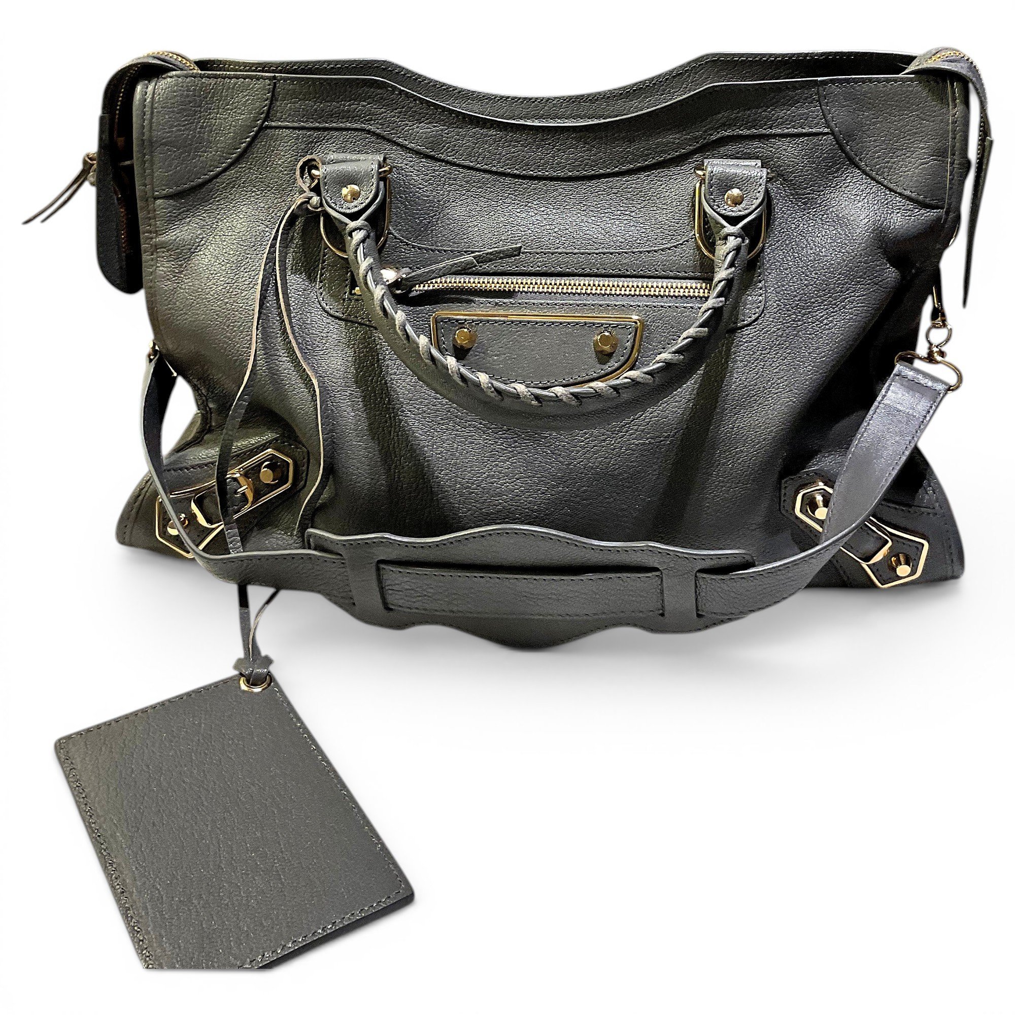 City leather handbag