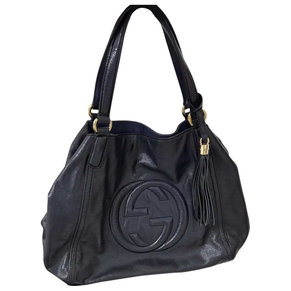 Patent leather travel bag
