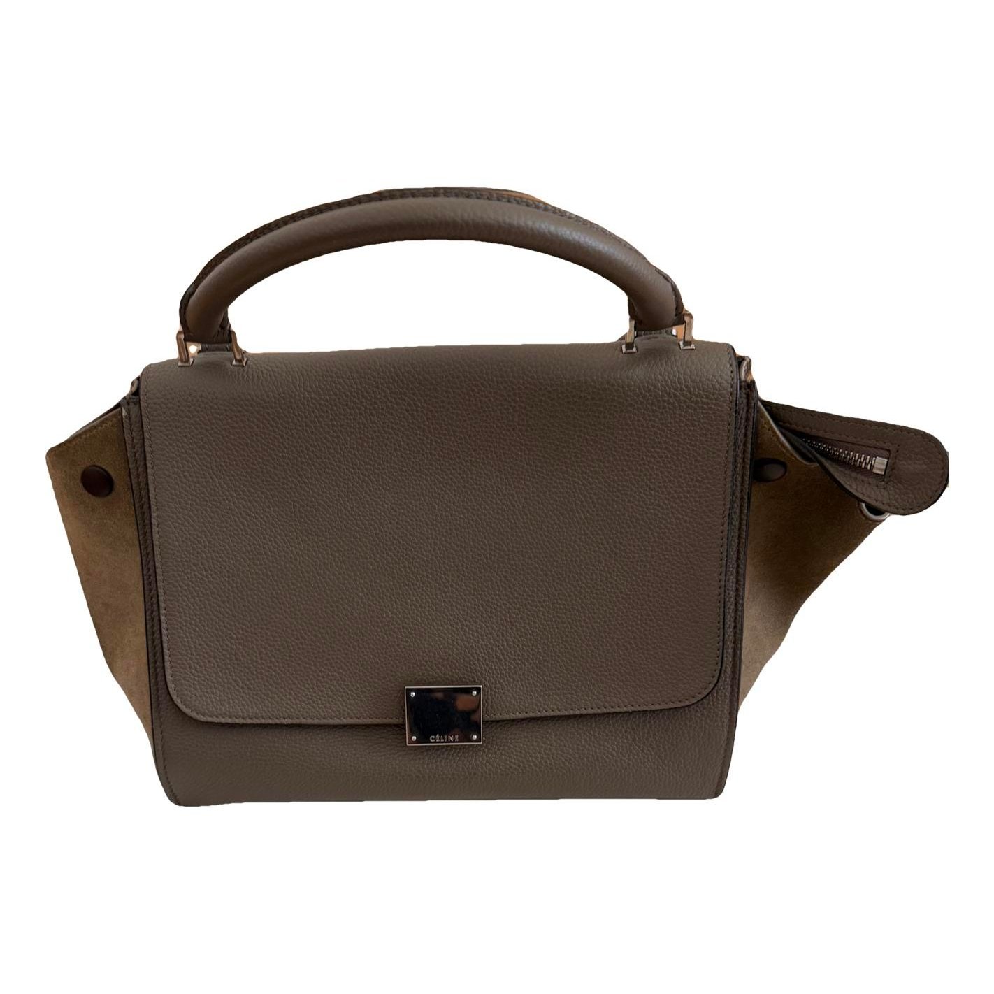 Trapèze leather handbag