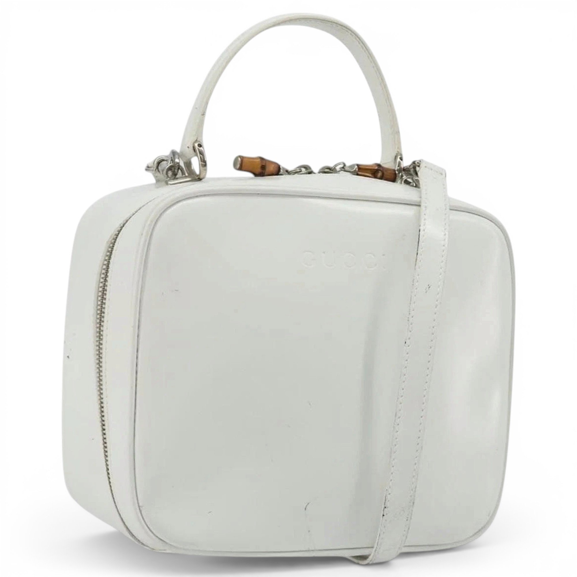 Patent leather handbag