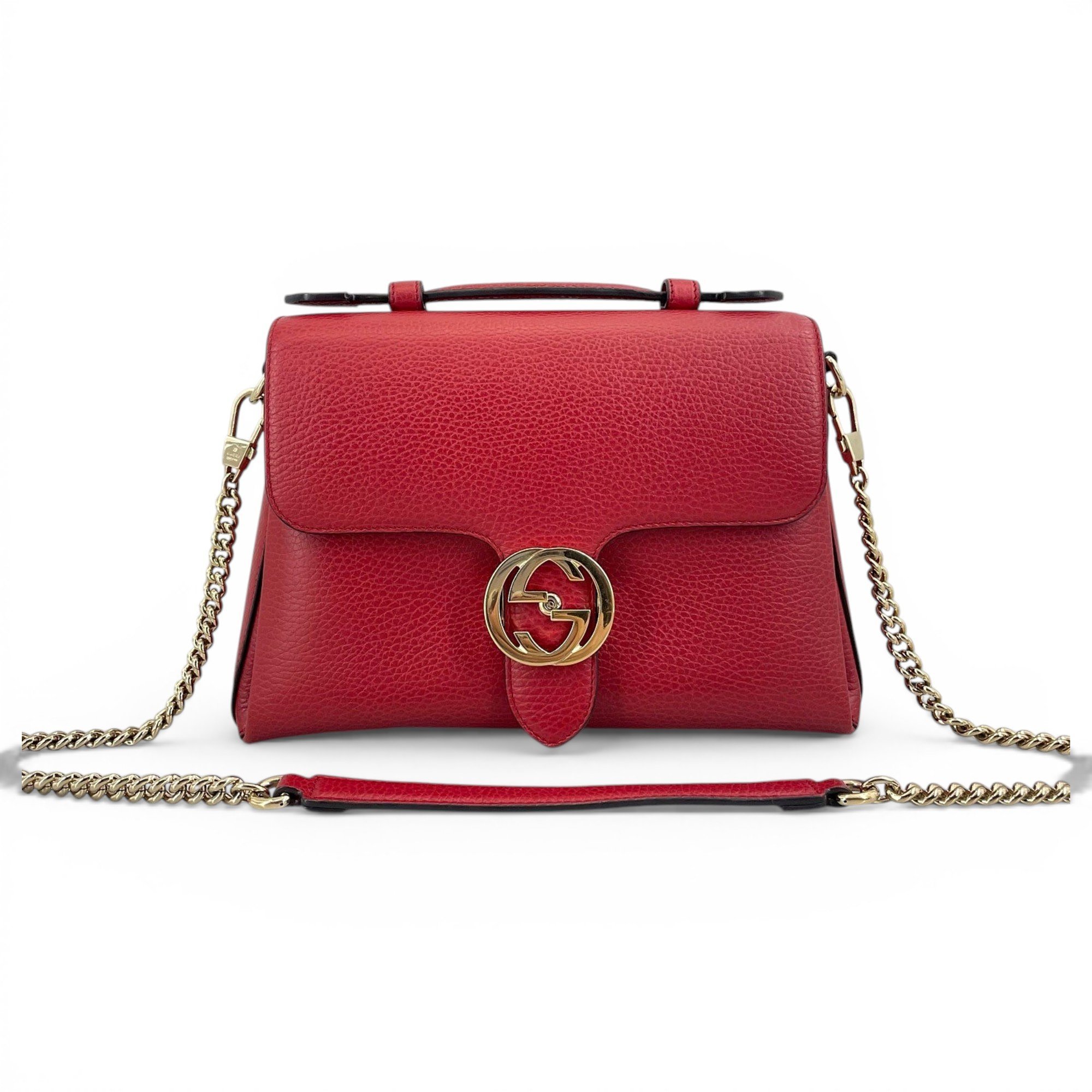 Interlocking leather handbag