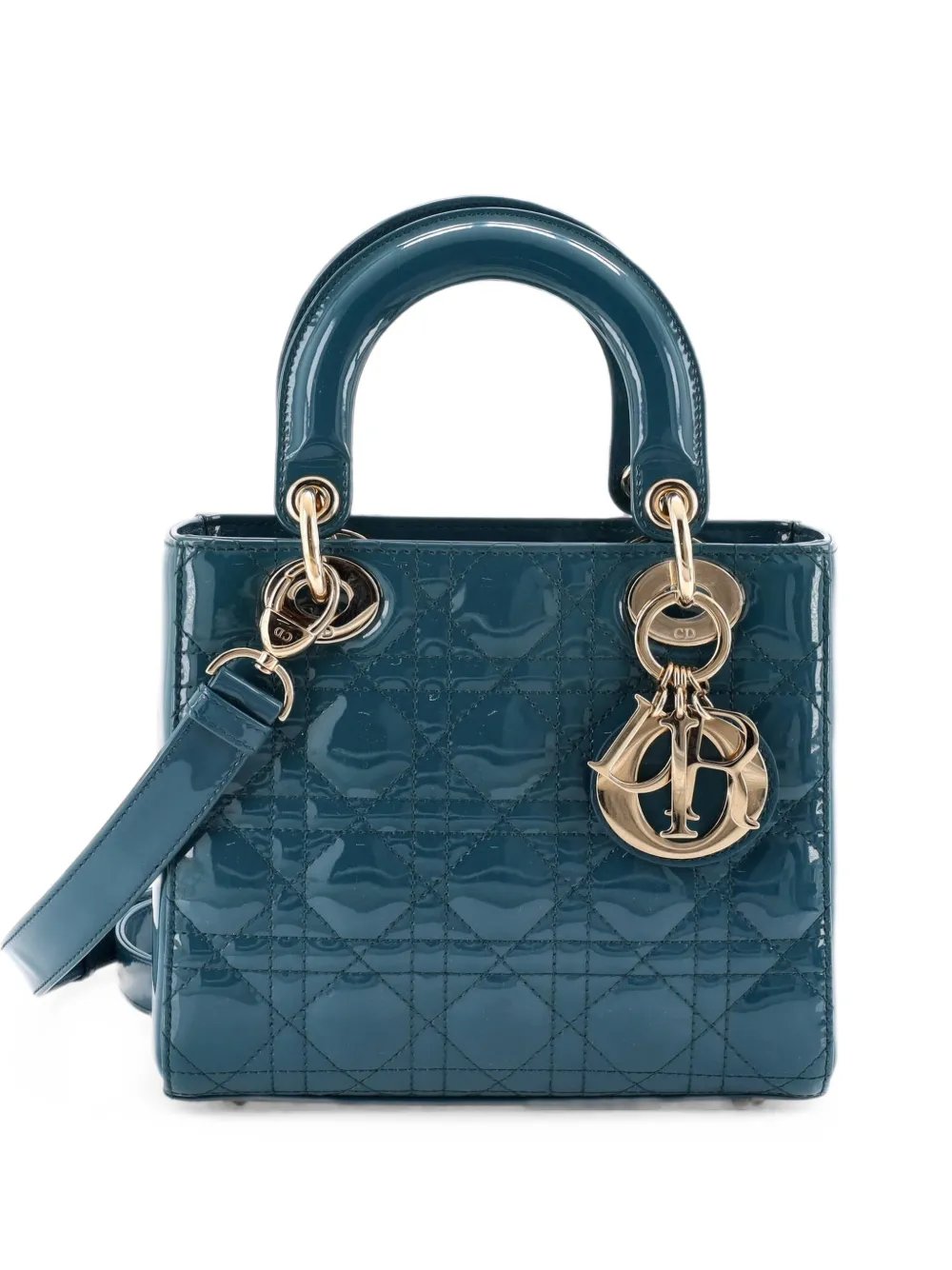 Lady Dior Bag Cannage Quilt Patent Small satchel