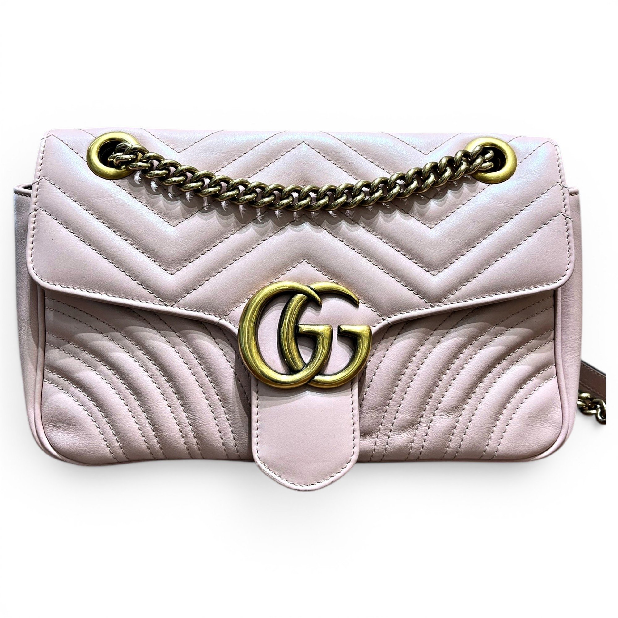 Pearly GG Marmont Flap leather handbag