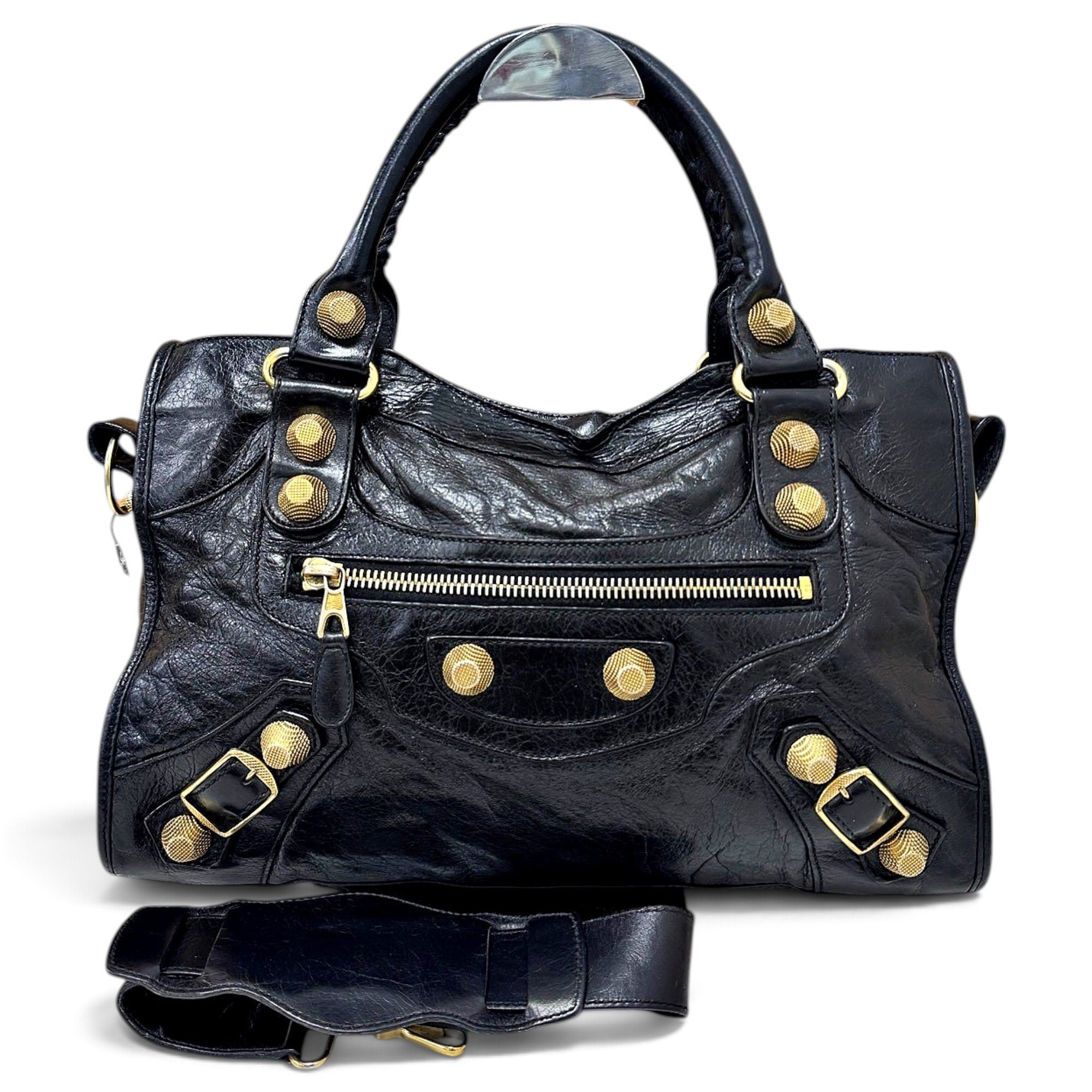 City leather handbag