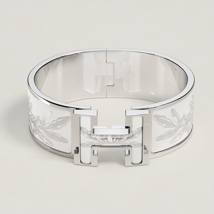 Orfèvre Blanc Platine Blanc Clic Clac H Poste Et Cavalerie Bracelet