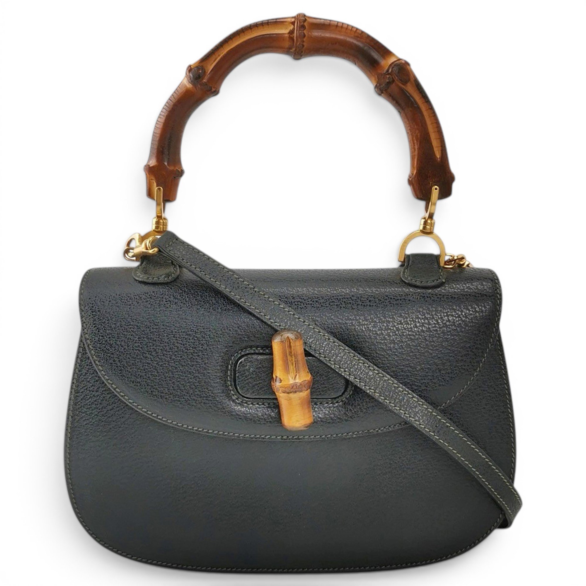 Bamboo leather handbag