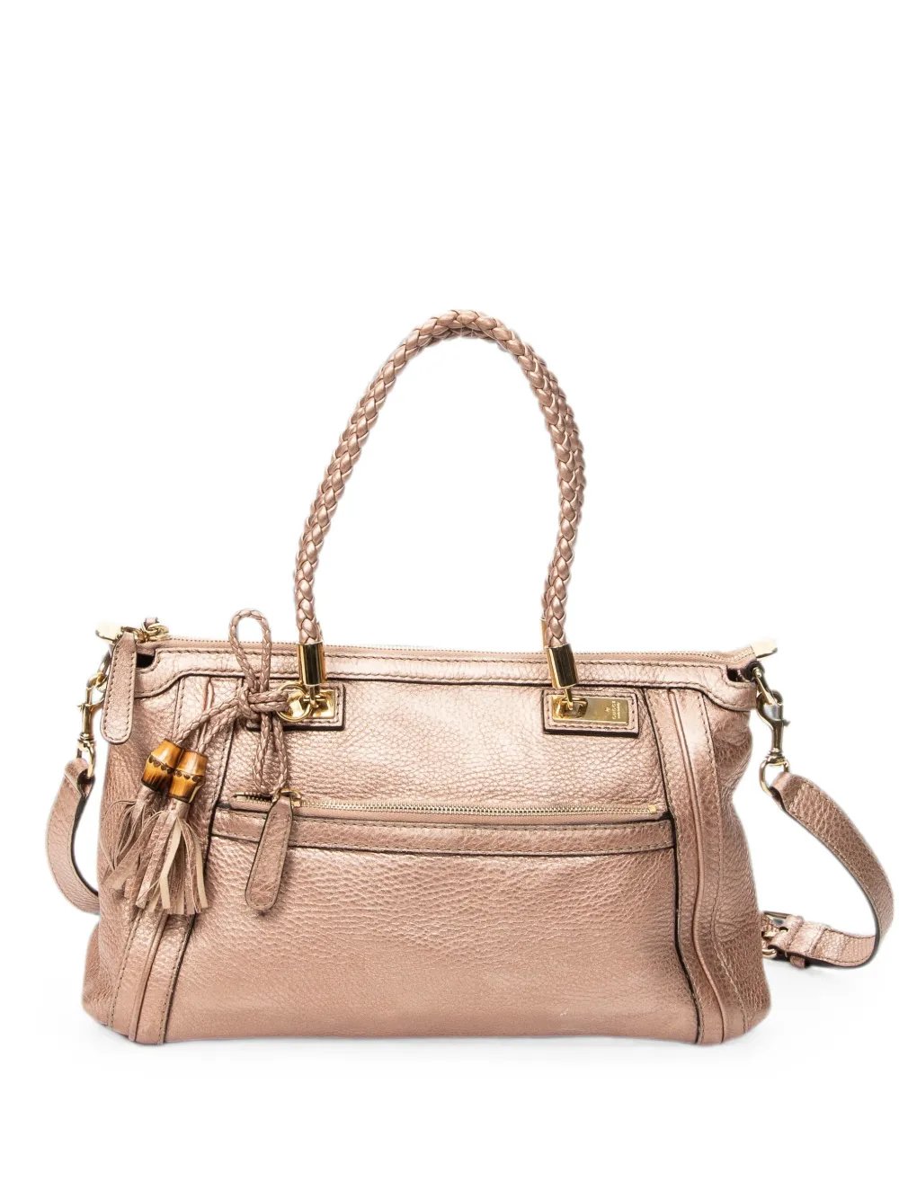 Bella braided-handle tote bag