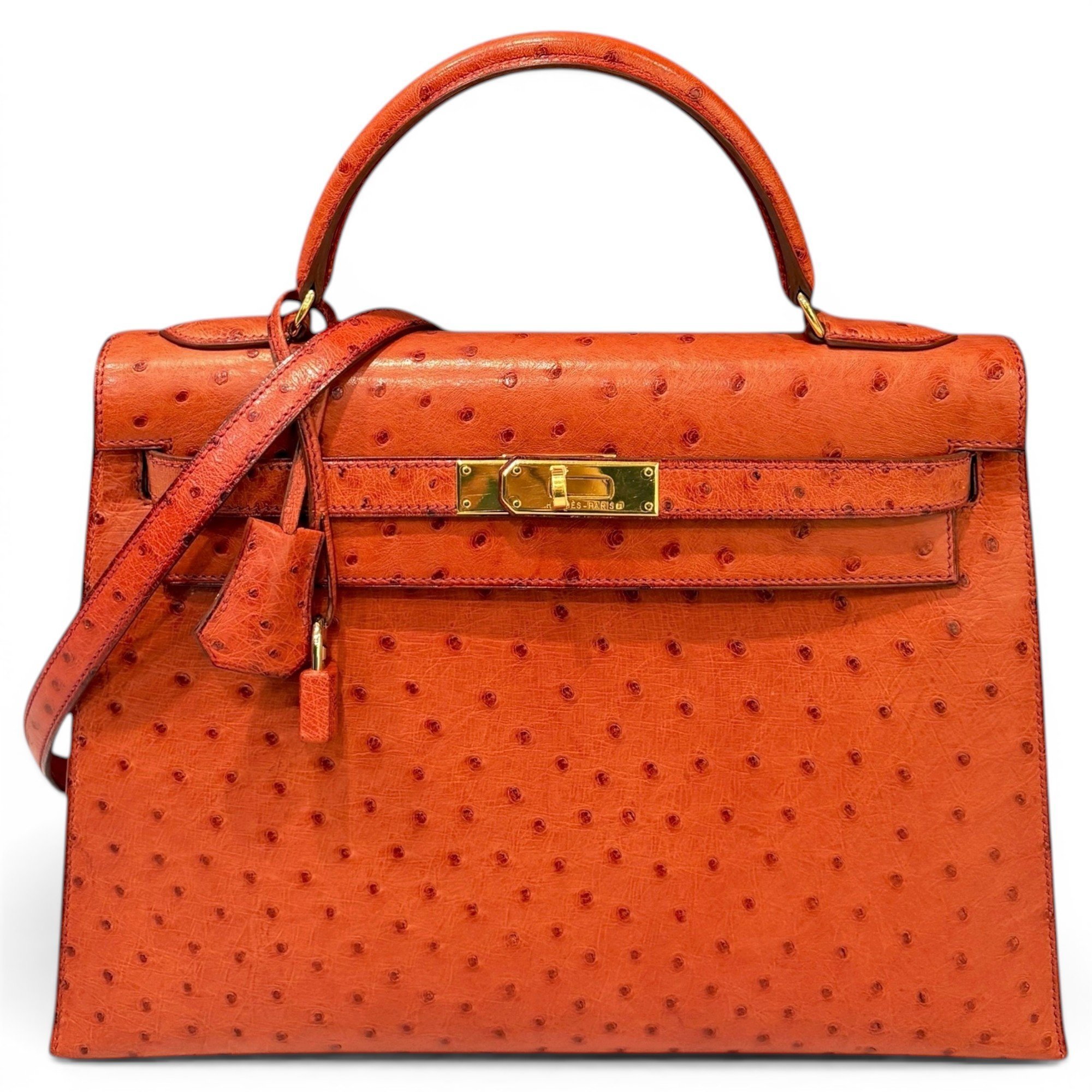 Kelly 32 ostrich handbag