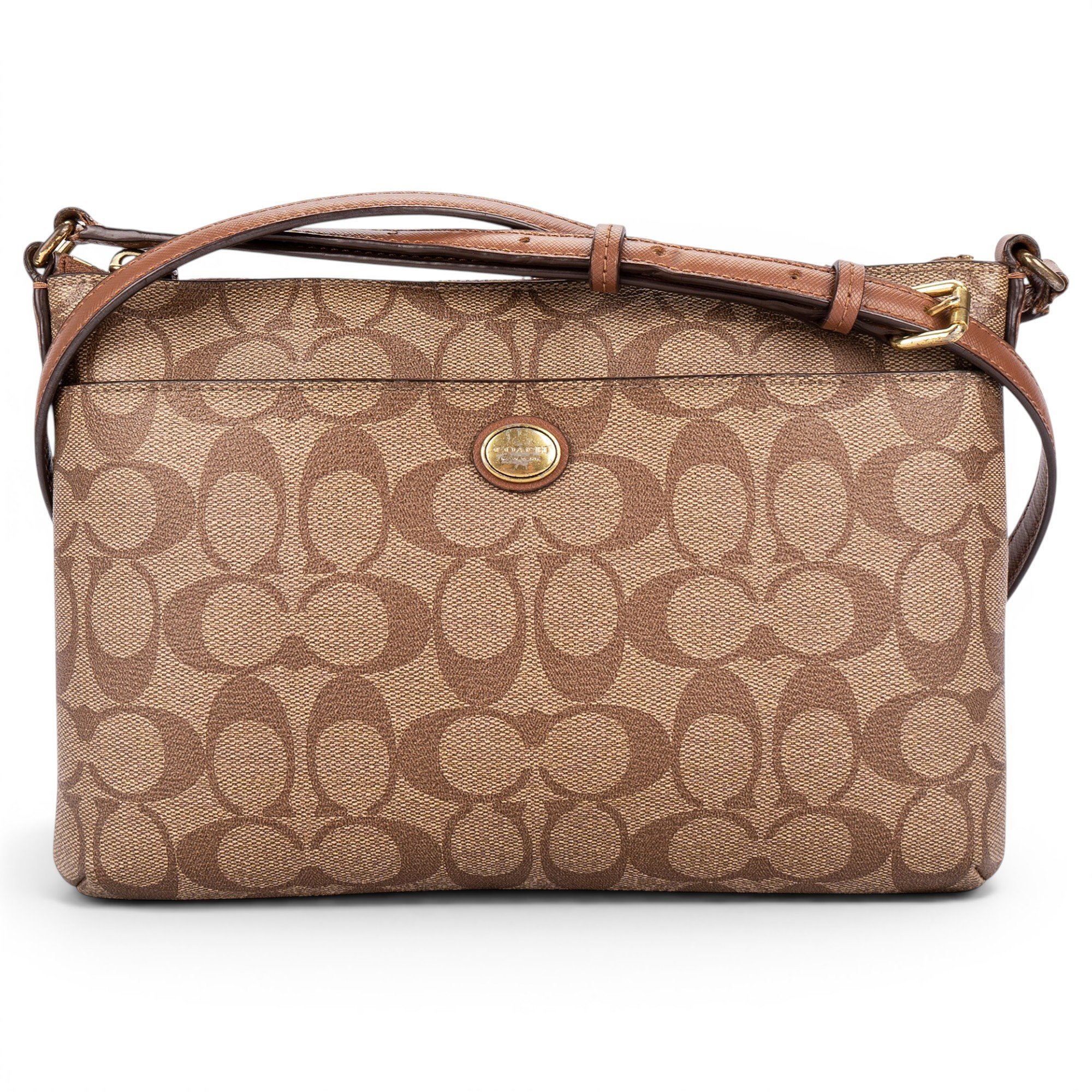 Canvas Courier Crossbody leather crossbody bag