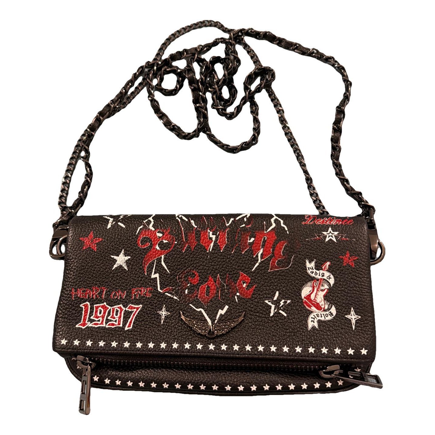 Rock leather clutch bag