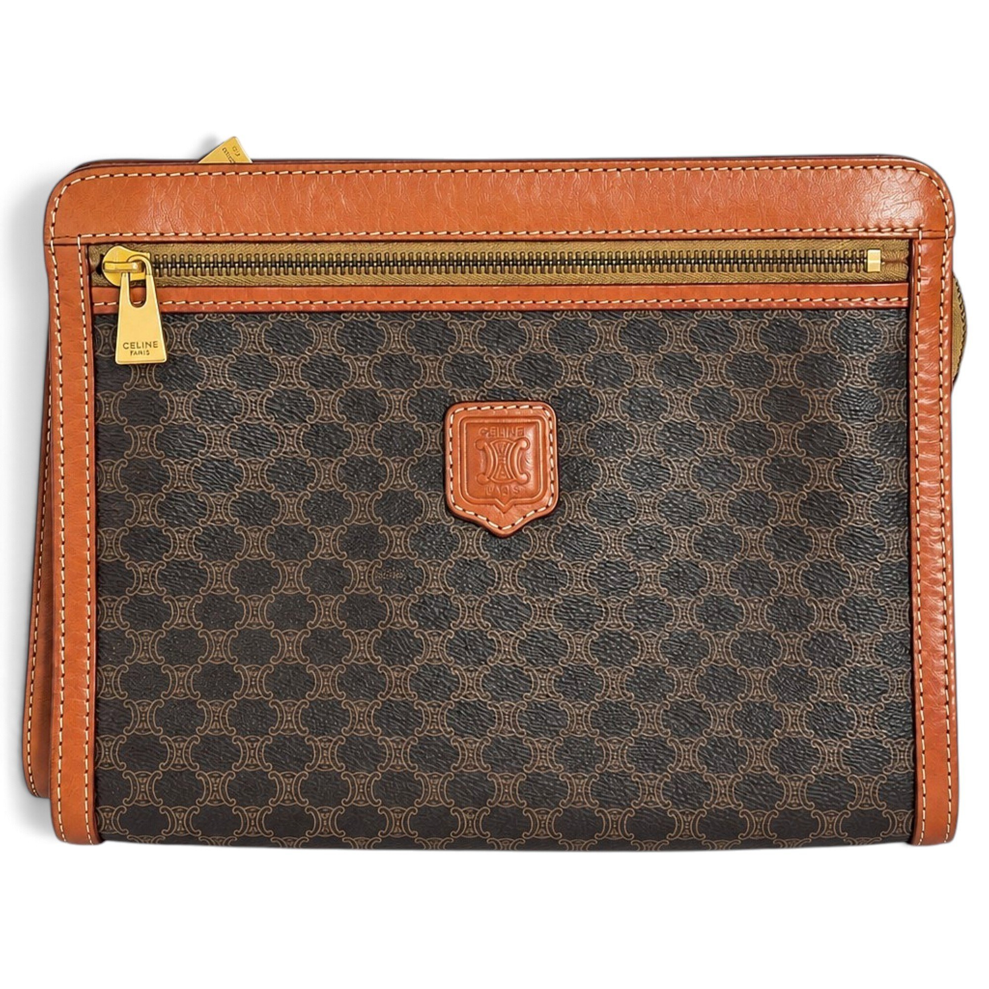 Leather clutch bag