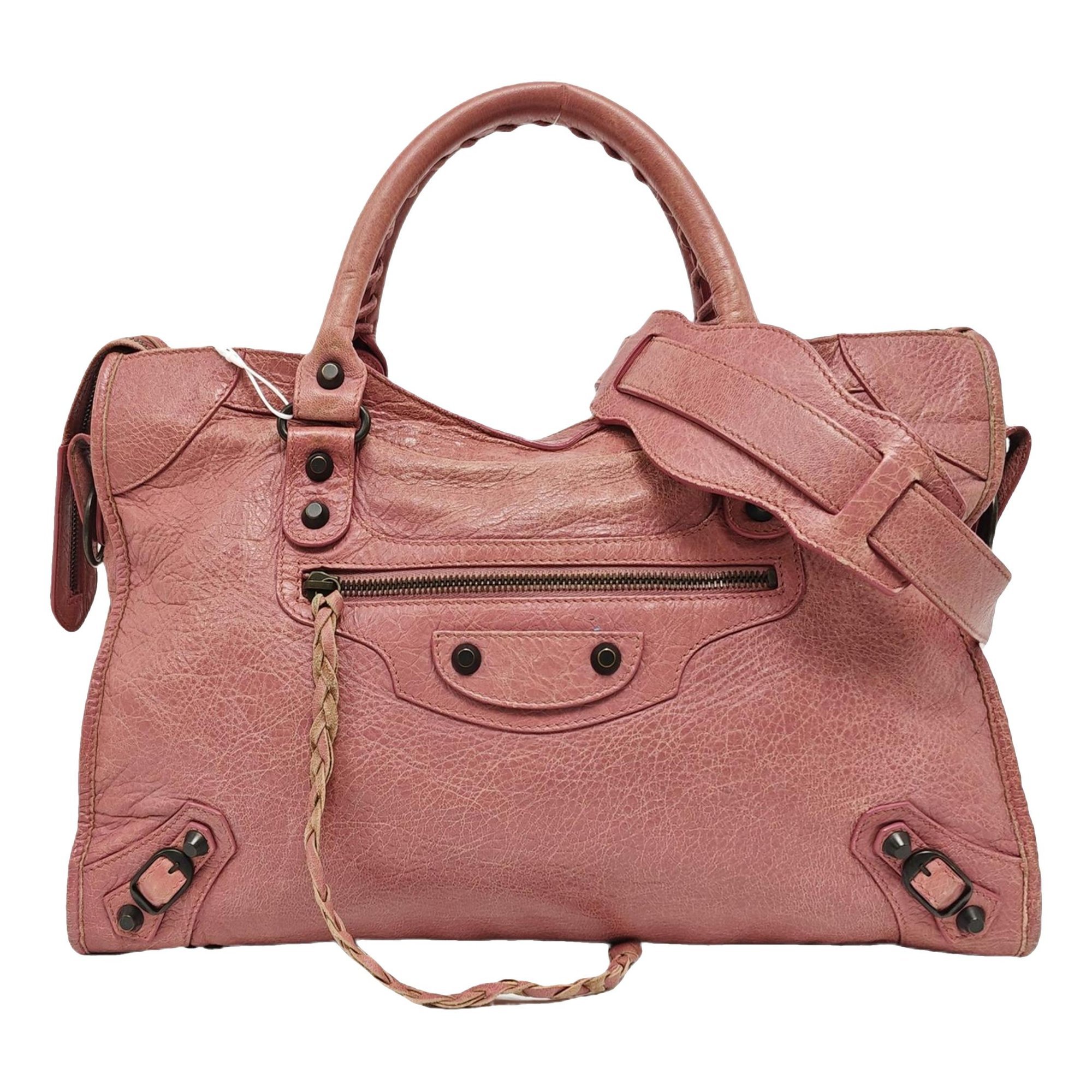 City leather handbag