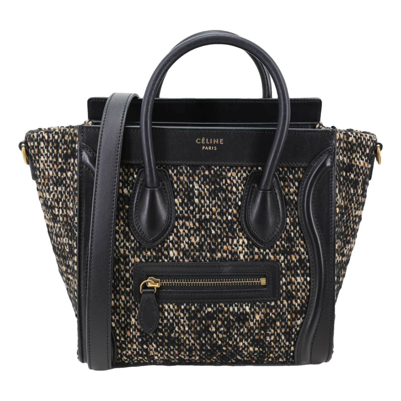 Nano Luggage tweed handbag