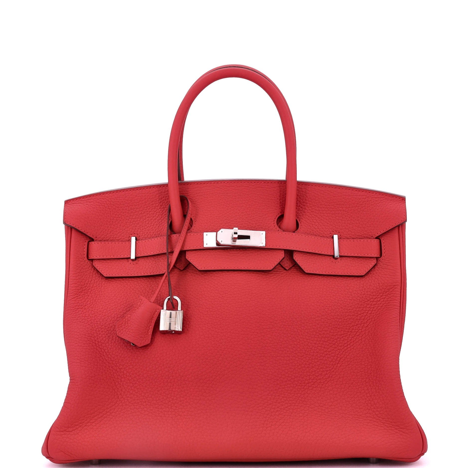 Hermes Birkin Handbag Rouge Casaque Clemence with Palladium Hardware 35