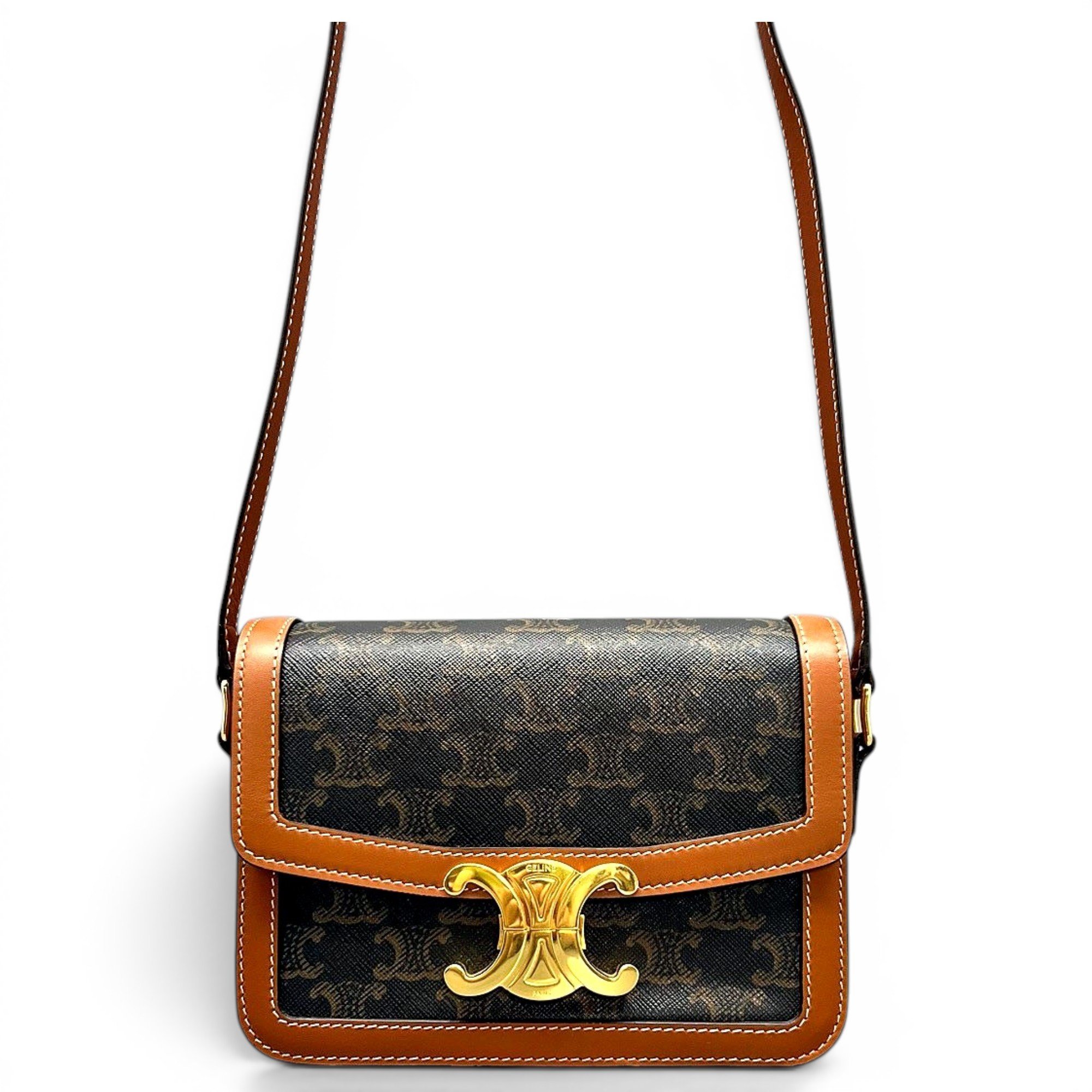 Triomphe leather crossbody bag