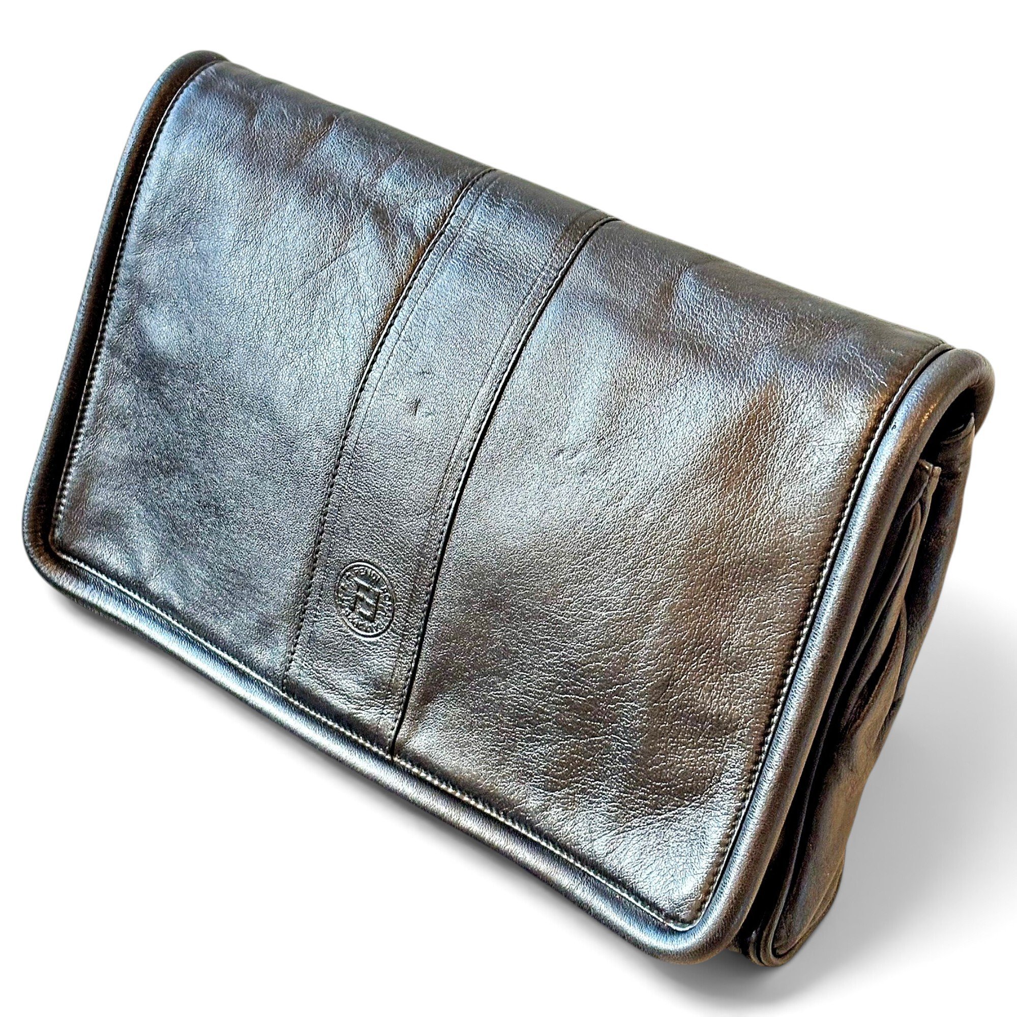 Leather clutch bag
