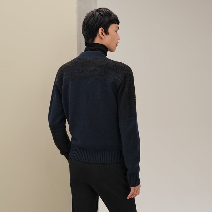 Marine "Bouclette Ombree" Buttoned Cardigan