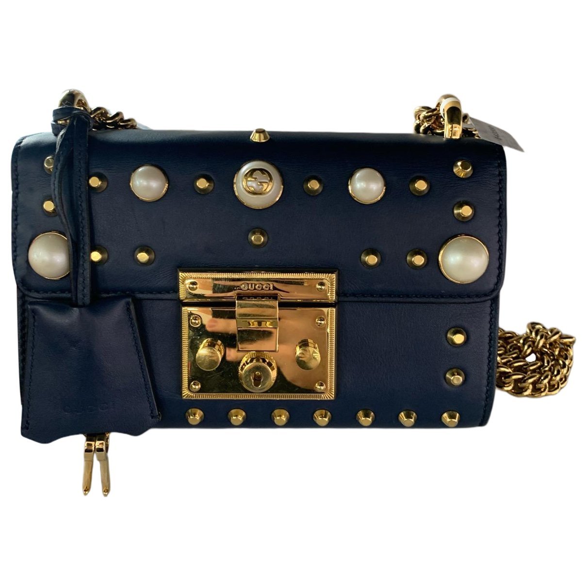 Padlock leather handbag