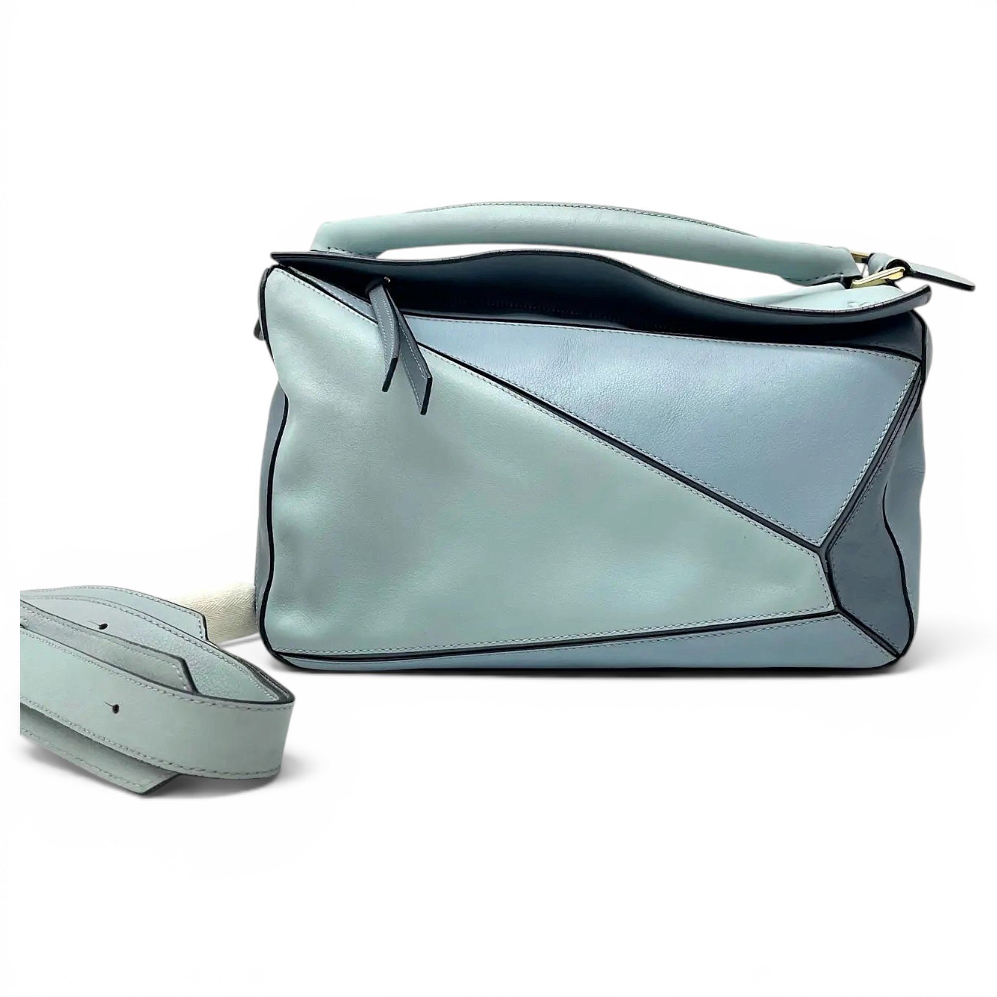 Puzzle leather handbag