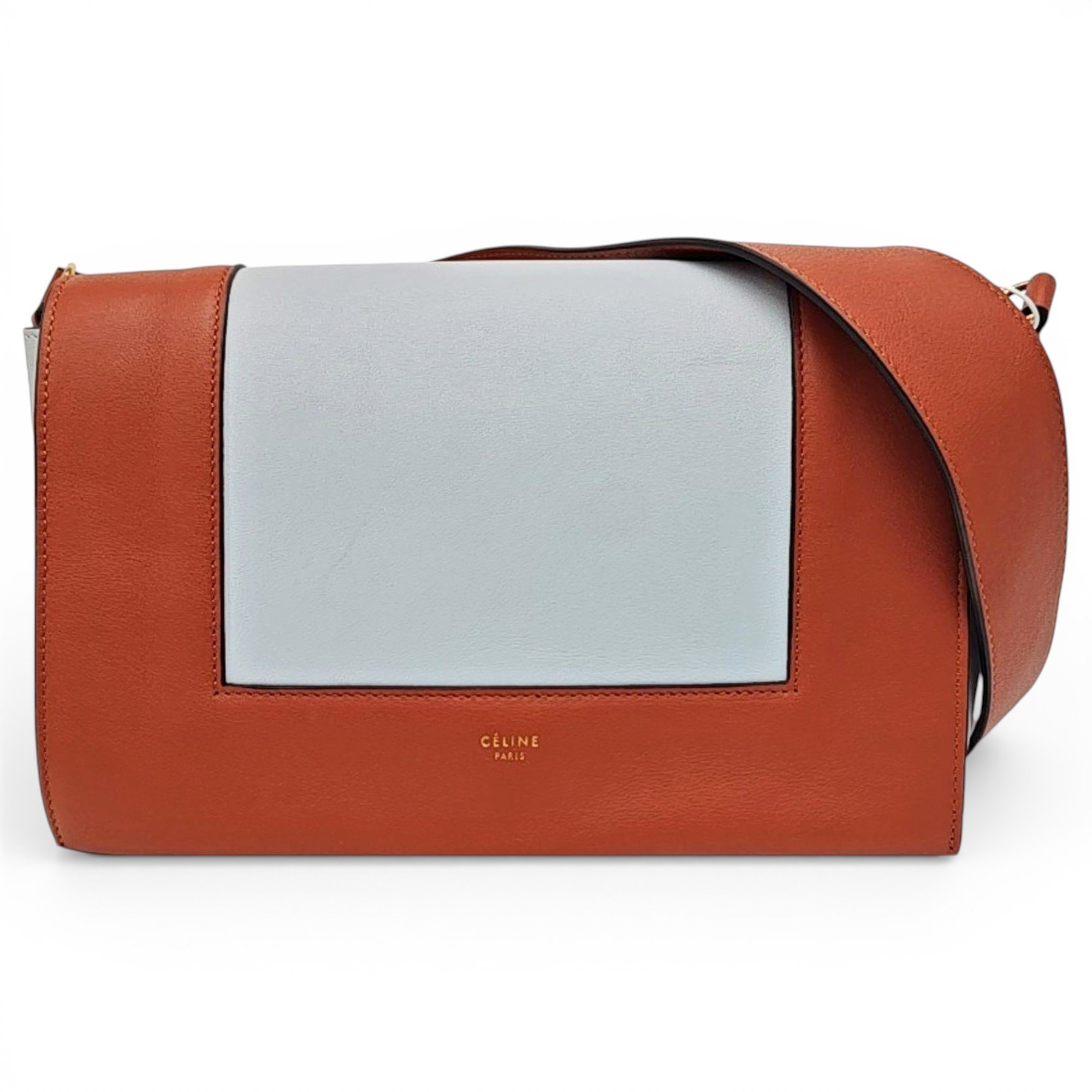Frame leather handbag