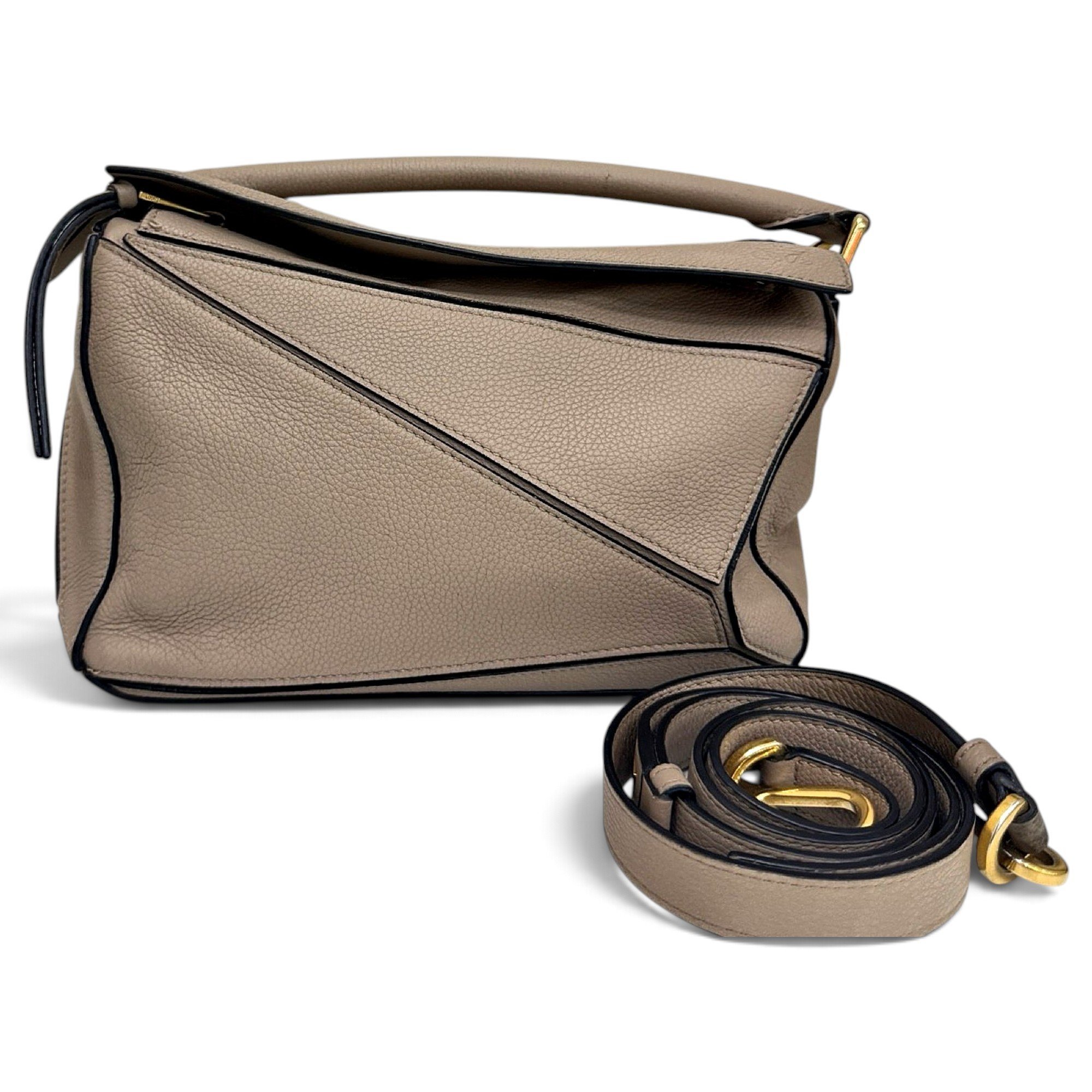 Puzzle leather handbag