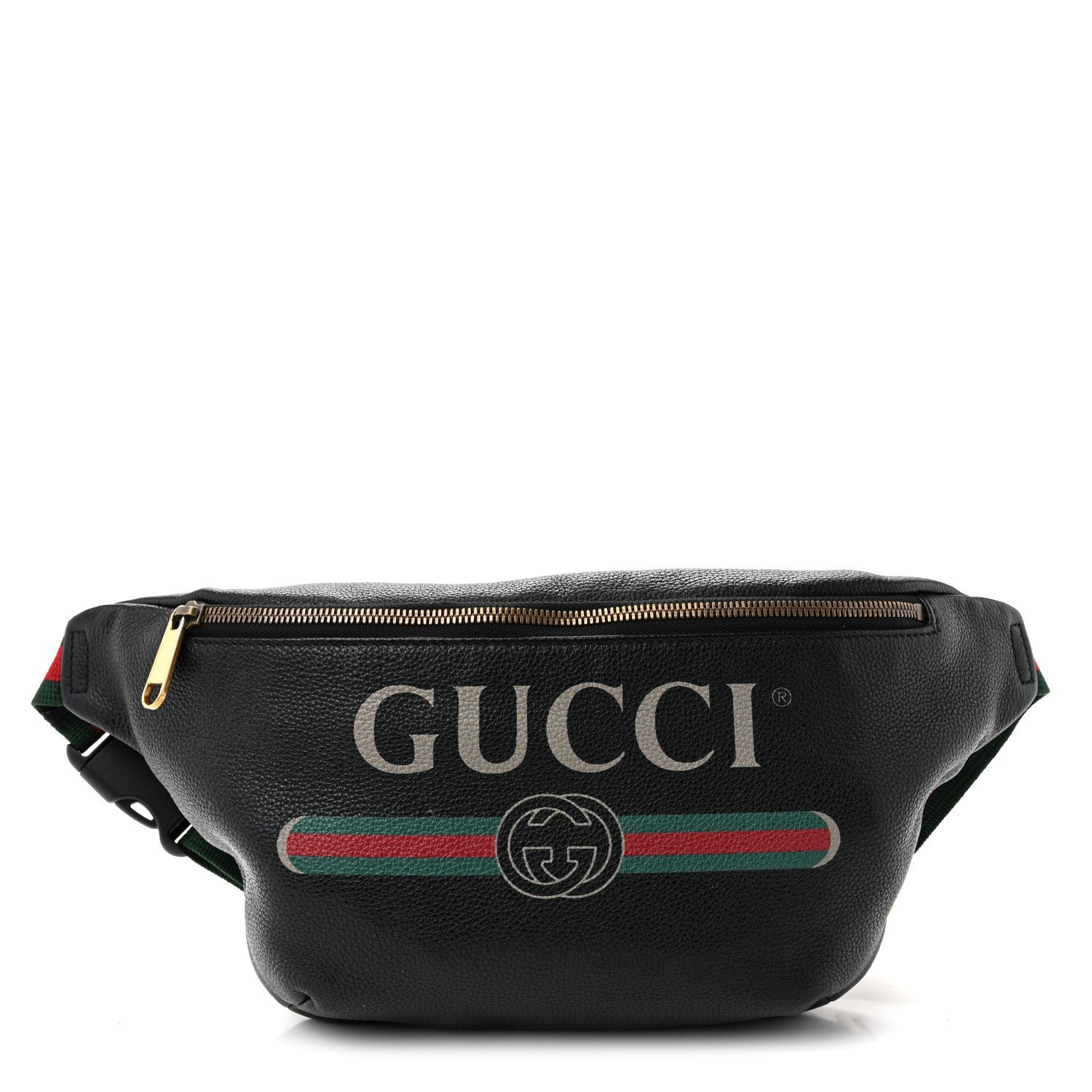 Gucci Grained Calfskin Logo Belt Bag Black