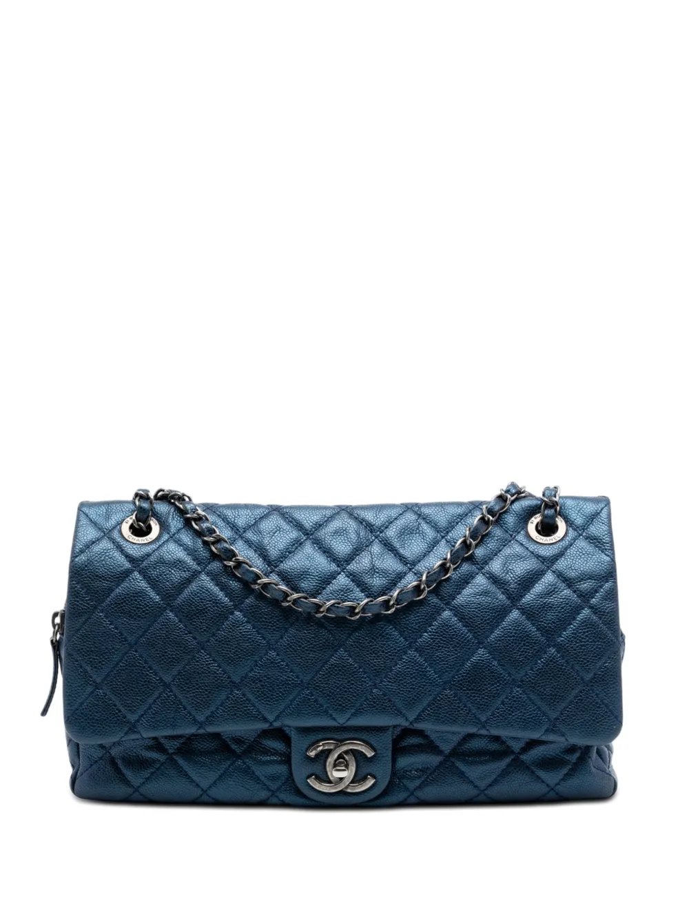 2013-2014 Jumbo Quilted Iridescent Caviar Easy Flap shoulder bag