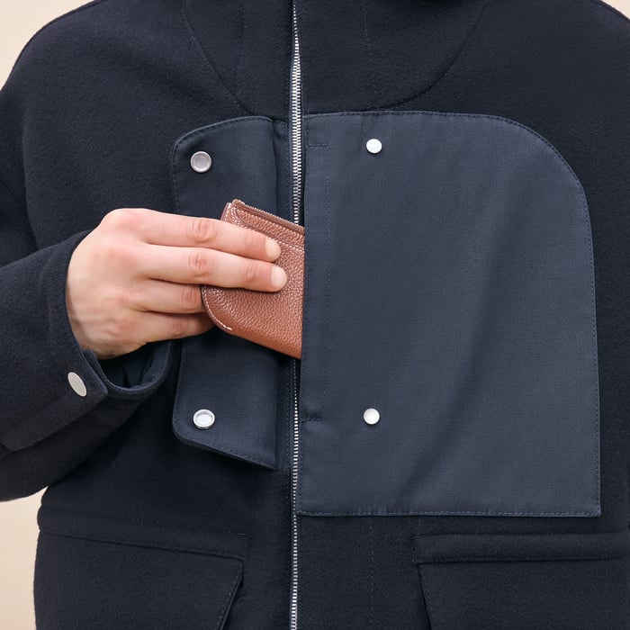 Marine Zipped Hooded Jacket