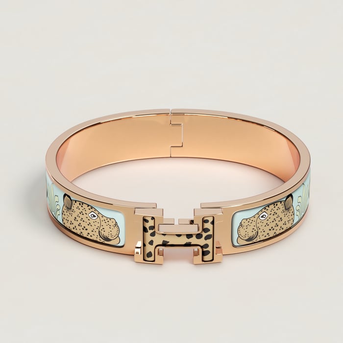 Songe Pastel Clic H Les Leopards Bracelet
