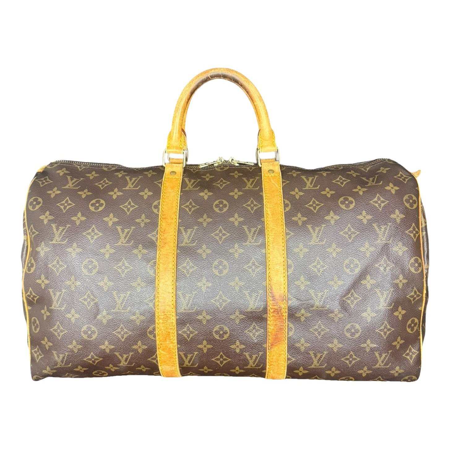 Keepall leather travel bag