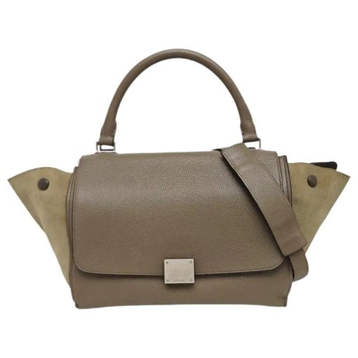 Trapèze leather handbag