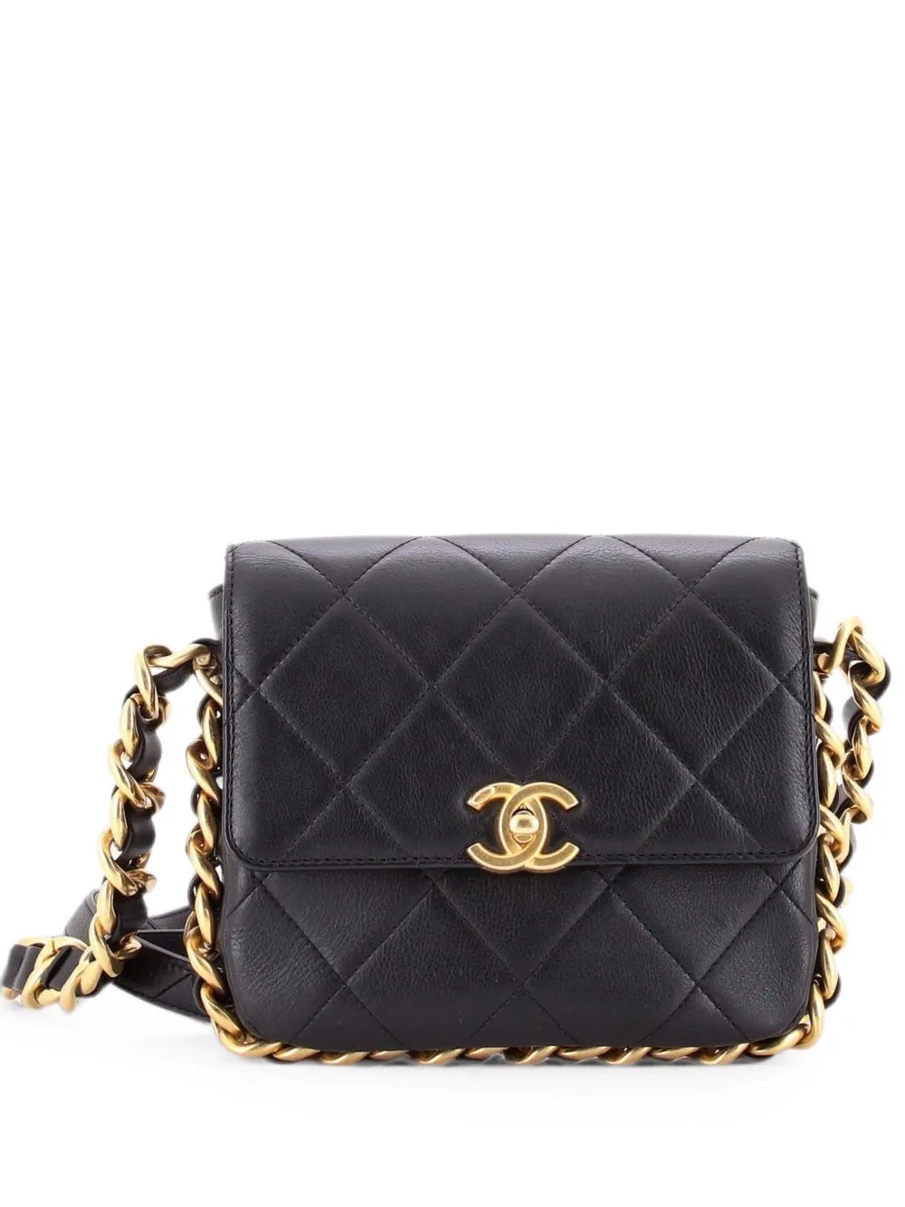 Framing Chain Flap Bag Quilted Calfskin Small shoulder bag