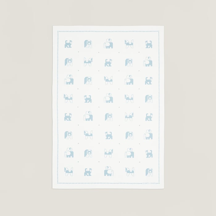 Bleu Dragée Animaux Blocks Blanket