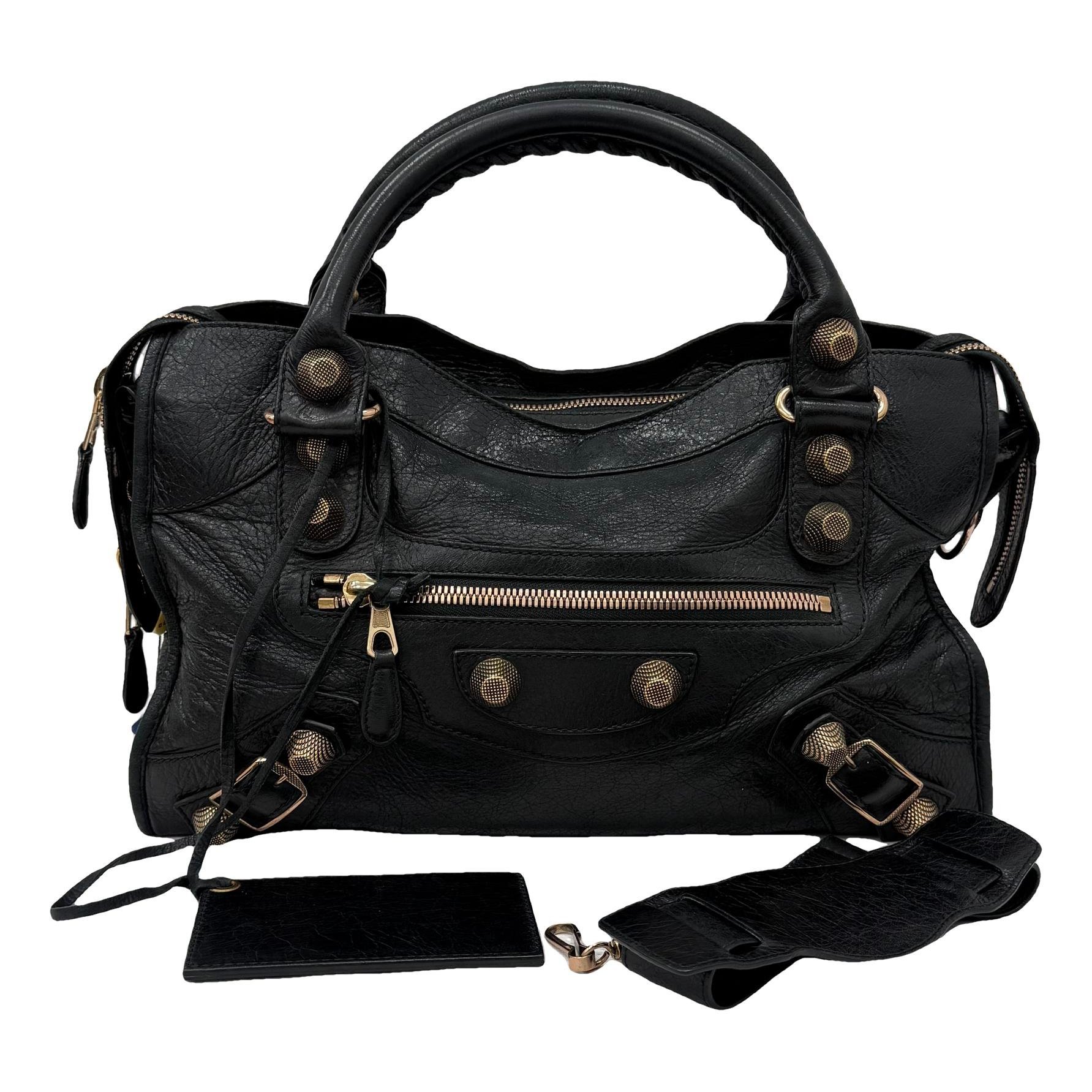 City leather handbag