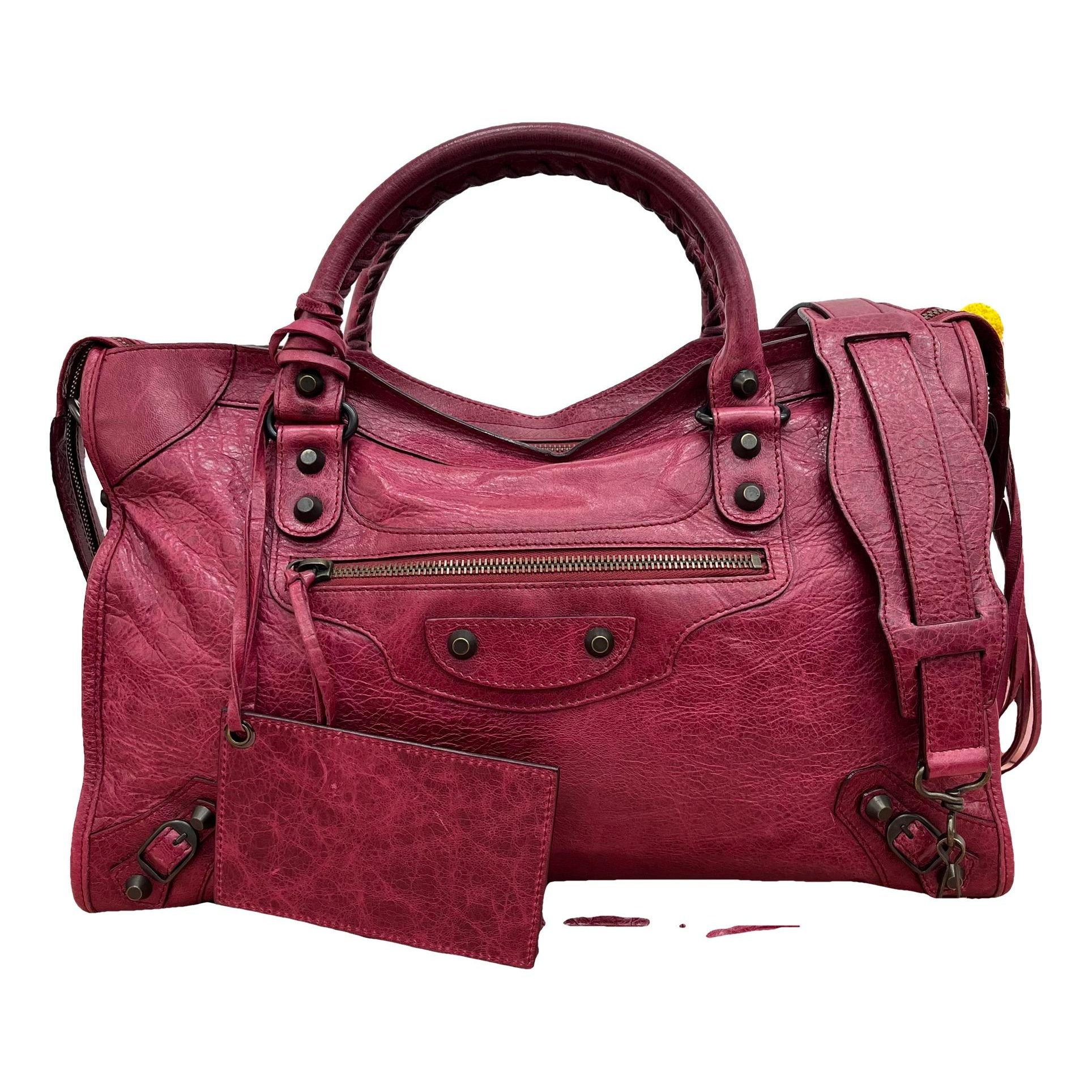 City leather handbag