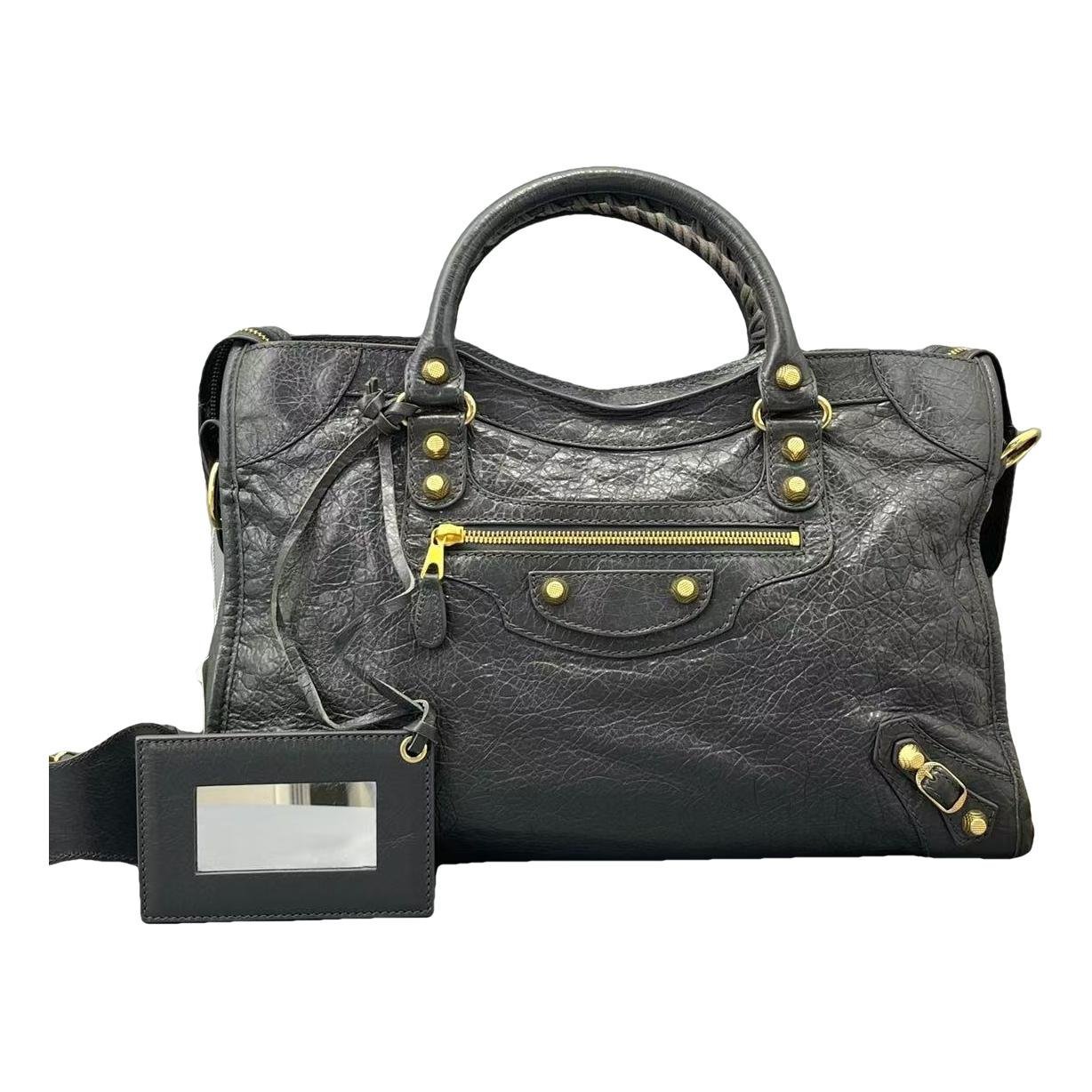 City leather handbag