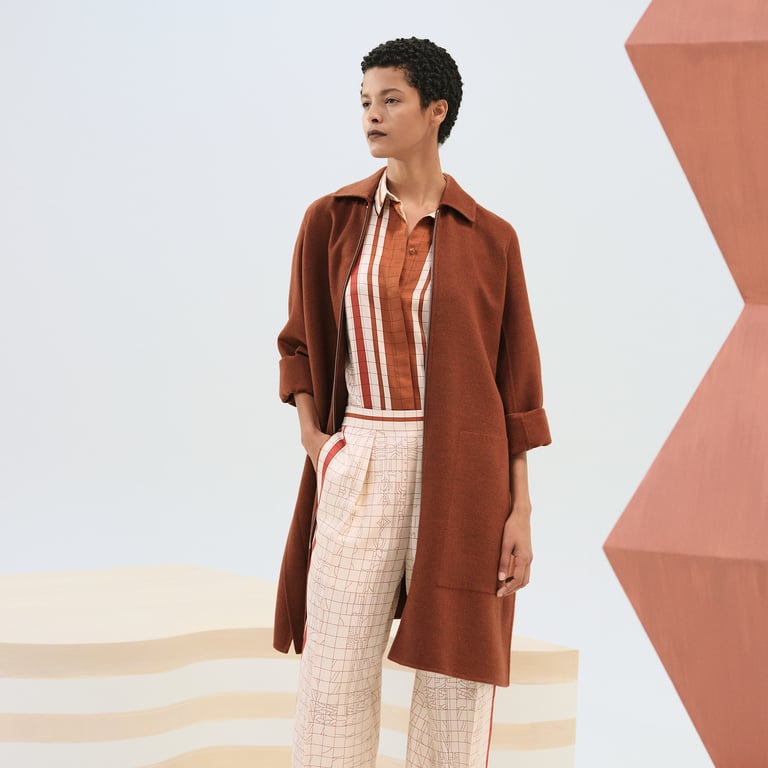 Wool zipped coat