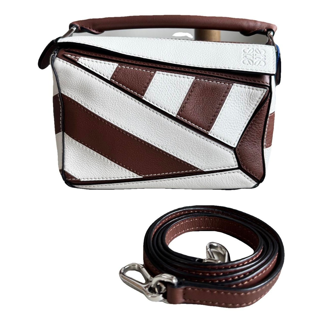 Puzzle leather handbag