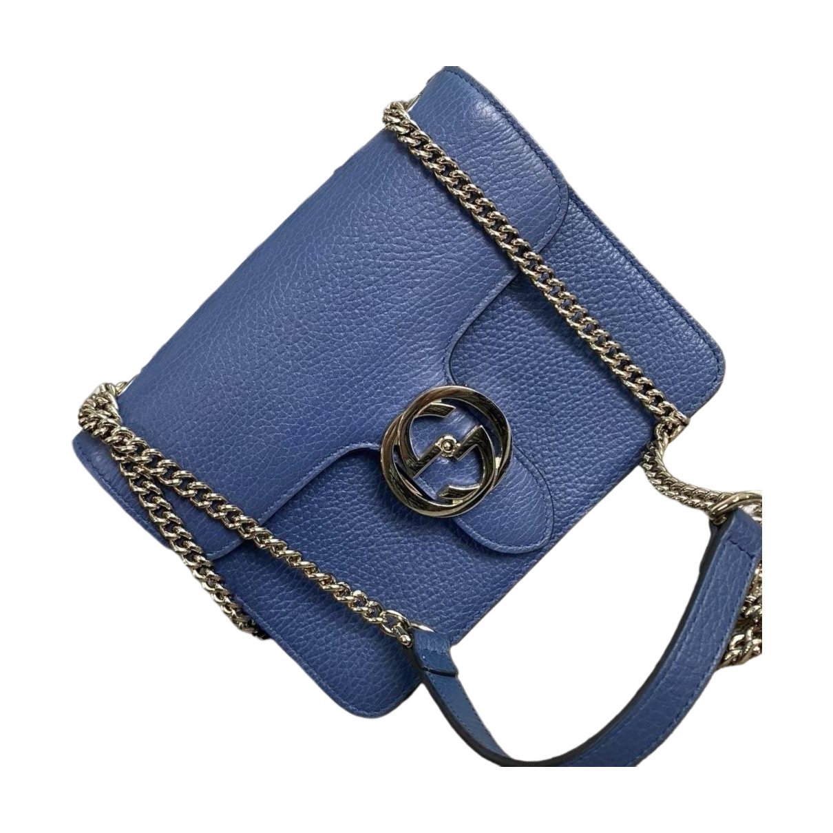 Interlocking leather handbag