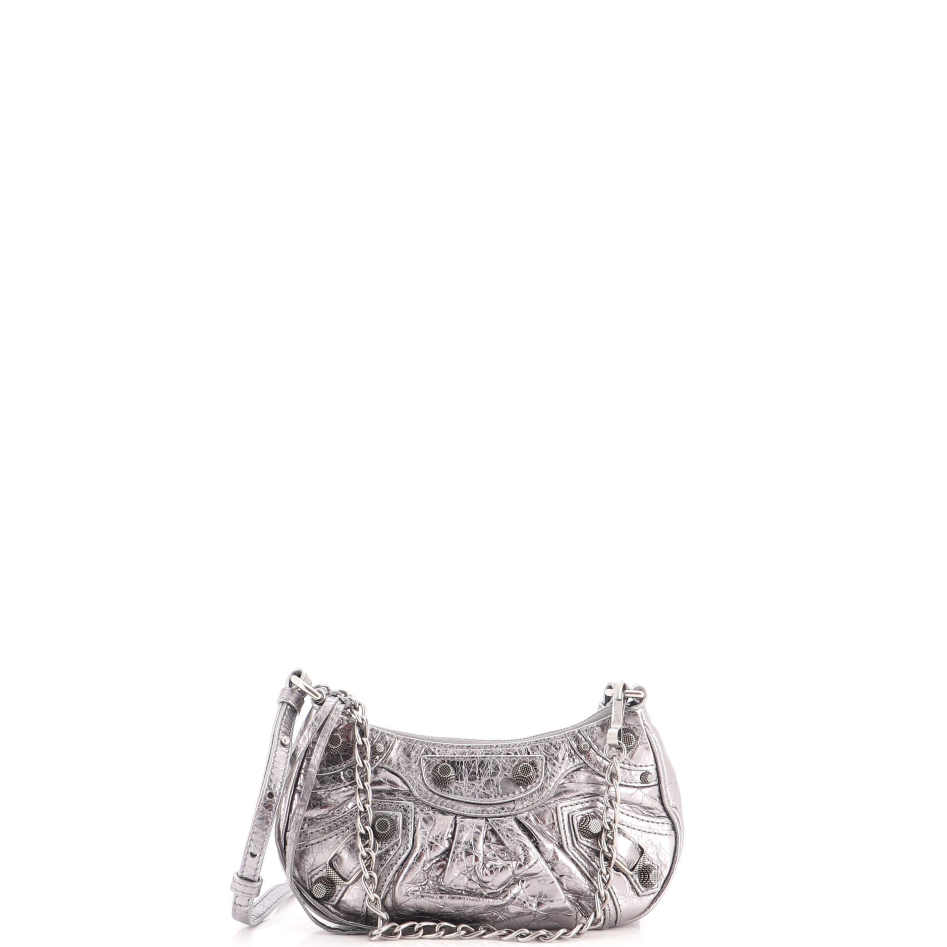 Le Cagole Giant Studs Chain Shoulder Bag Leather XS