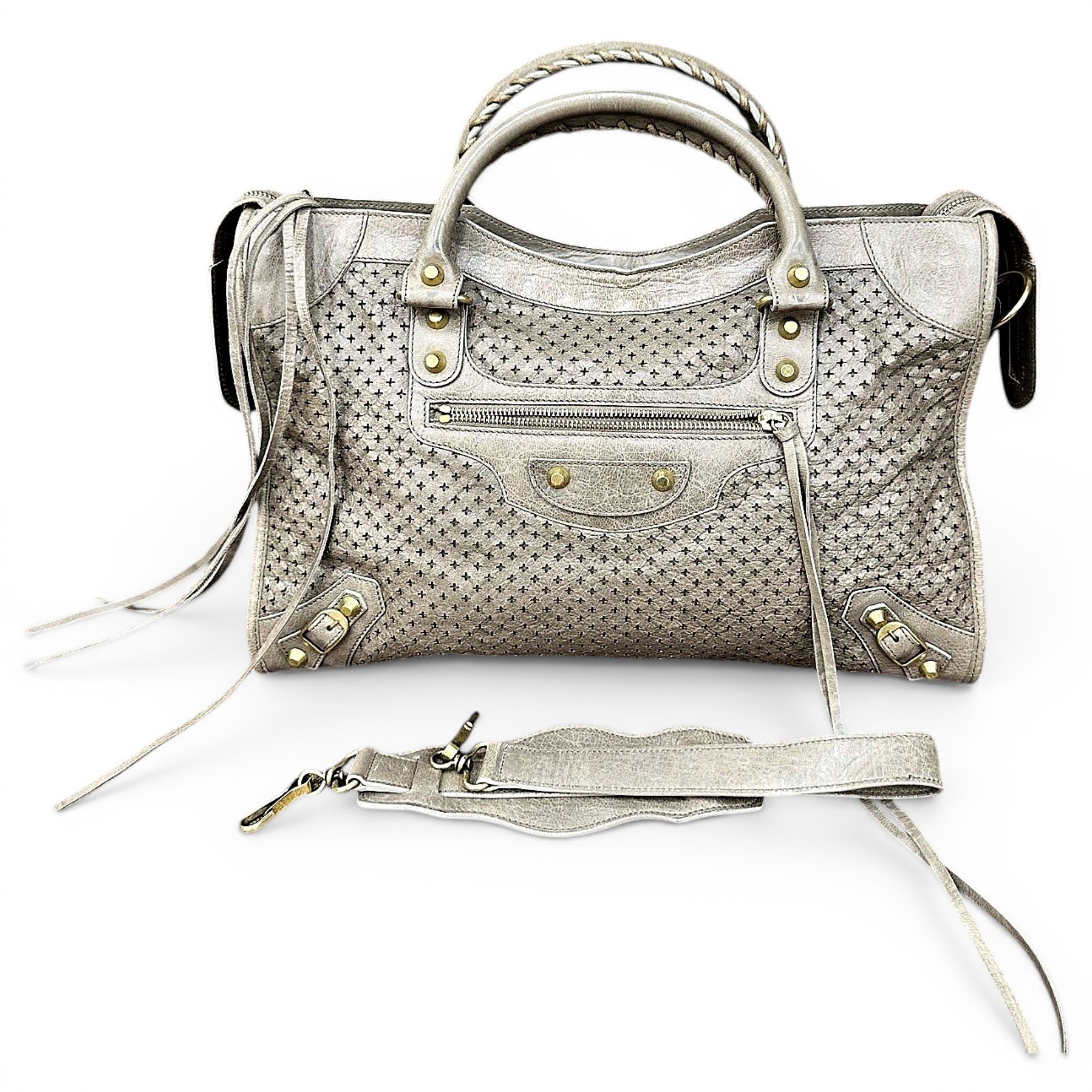City leather handbag
