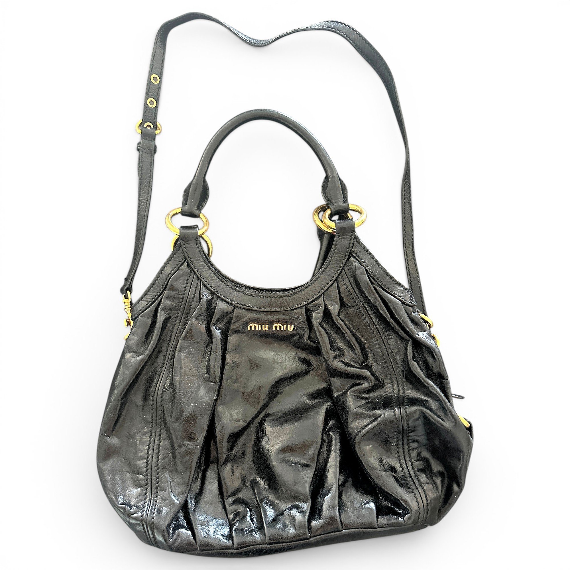 Patent leather handbag