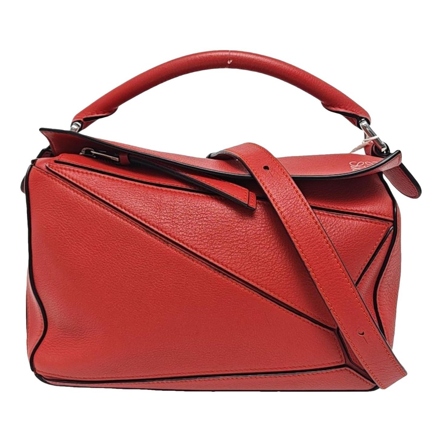Puzzle leather handbag